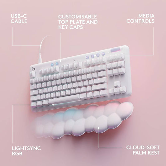 Logitech G713 Wired TKL Mechanical Gaming Keyboard – White Mist